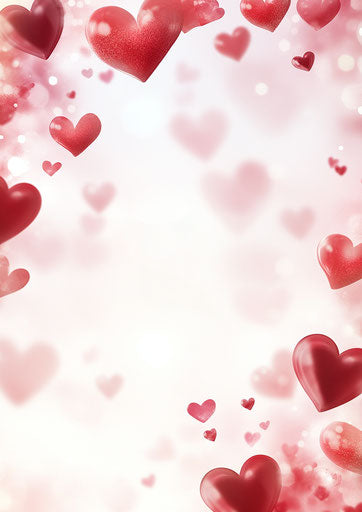 Pink and red hearts on white background for Valentine's Day