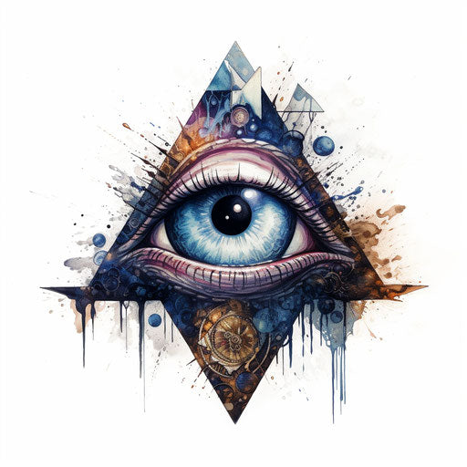 The all-seeing triangle on an isolated white background