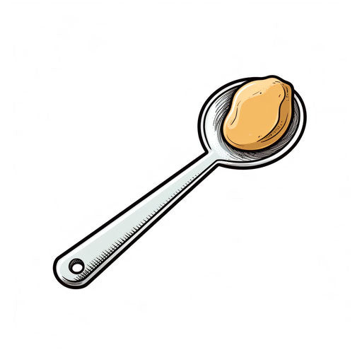 Minimalist style illustration of an ice cream scoop, on white background