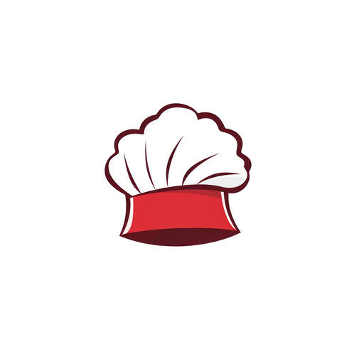Chef hat illustration in Minimalist style, on white background