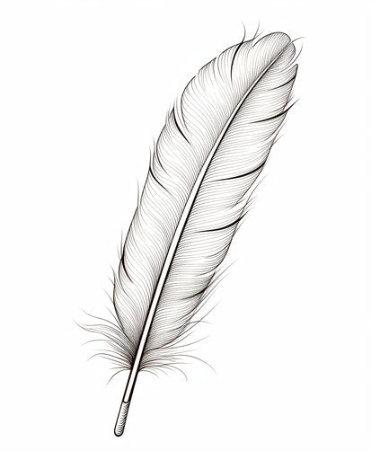 Feather outline vector illustration with captivating style