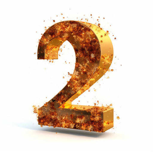 Number 2 in Minimalist style, on white background