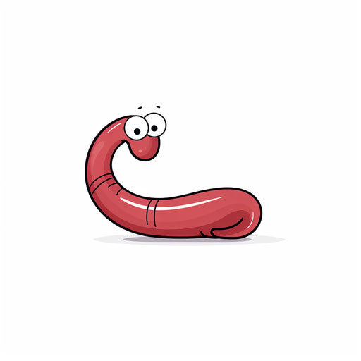 Minimalist worm drawing on white background