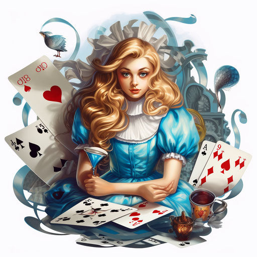 Alice in Wonderland, oil painting style