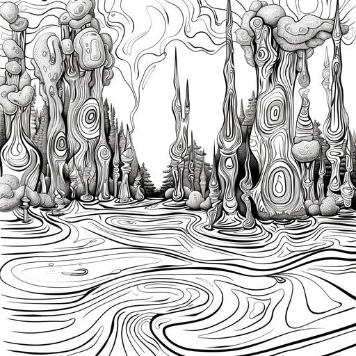 Surreal landscape with dreamlike elements