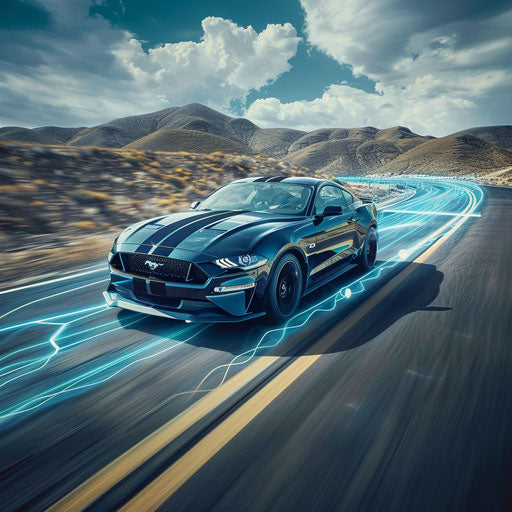 Ford Mustang GT Shelby Classic with autonomous driving system and advanced radar sensors