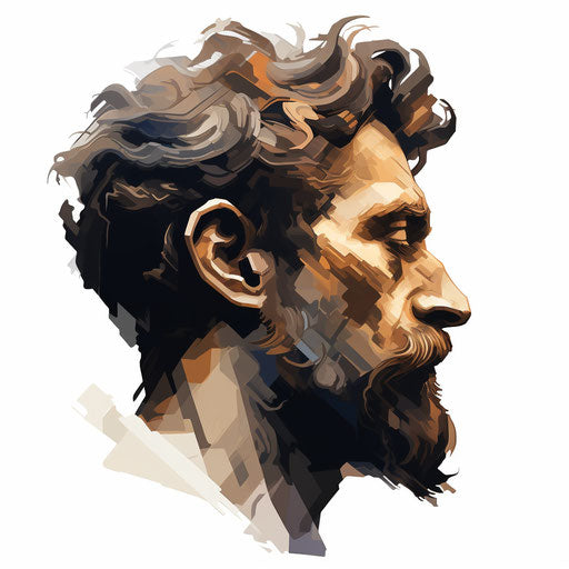 Artistic depiction of head in Chiaroscuro Art