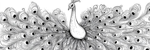 Very simple peacock coloring book page 3:1