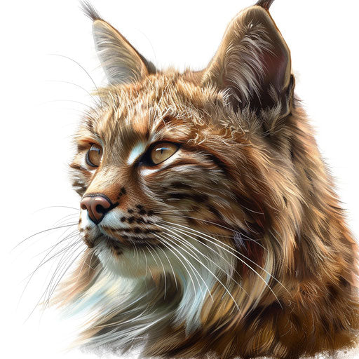 Realistic illustration of a wildcat on flat white background