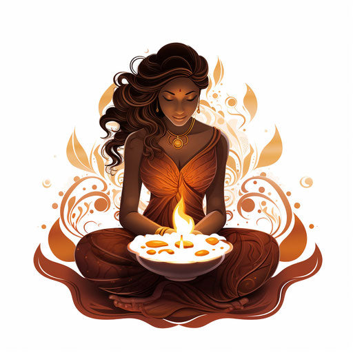 Diwali clipart in the style of Chiaroscuro Art on white bg