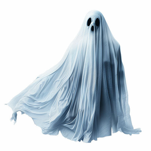Ghost clipart in a realistic style on white background
