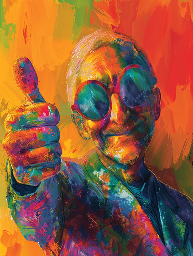 An emoticon showing another thumbs up