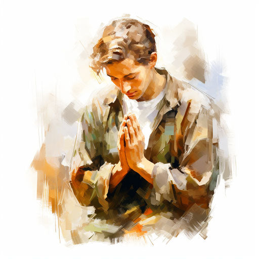 Praying artwork in the style of Impressionistic Art