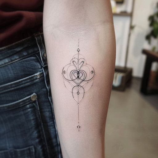 Minimalist flat sketch of a love sigil