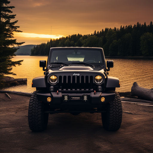 Frontal view of the classic jeep wrangler
