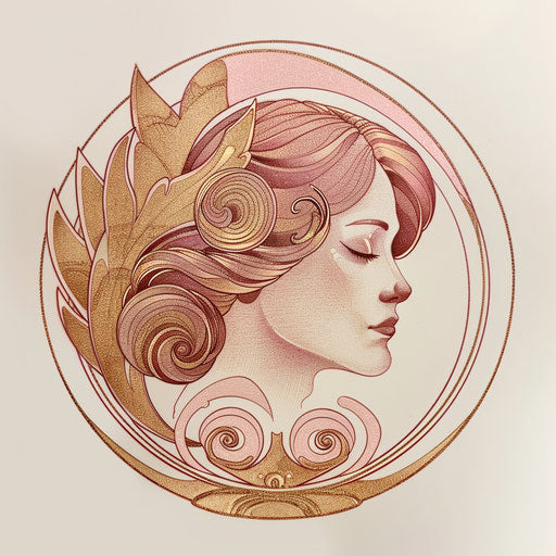 Elegant tattoo sketch of Venus in an Art Deco style