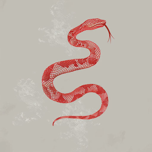Red snake tattoo sketch with single stripe