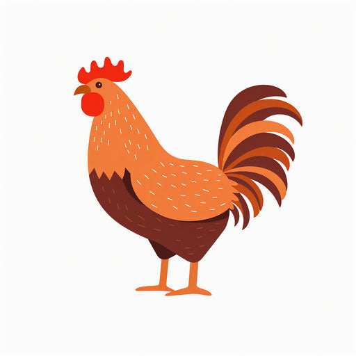 Minimalist-style chicken clipart on white background