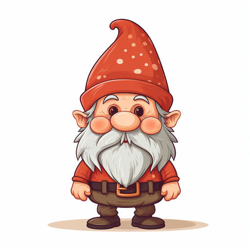Minimalist style gnome clipart on white background