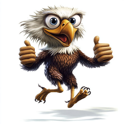 Colorful Eagle Caricature Clipart Art