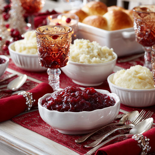 An elegant table set for a festive dinner