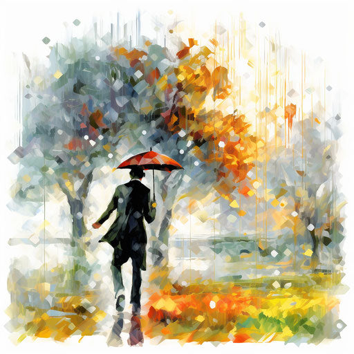 Shower artwork in the Impressionistic Art style