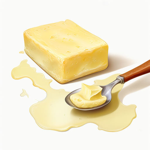 Butter illustration in the style of Impressionistic Art, on white background