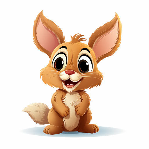 Rabbit cartoon inspired by Chiaroscuro Art on white background