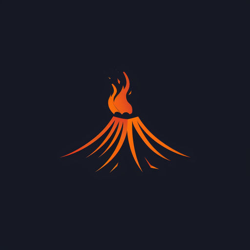 Powerful eruption: logo design with volcano and company name space