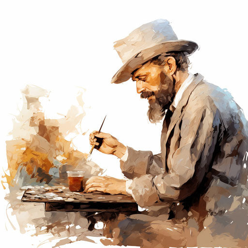 Work clipart in the style of Oil painting