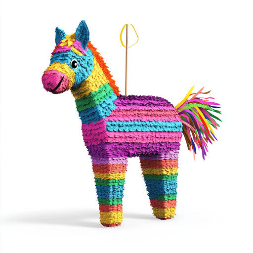 3D pinata on flat white background, isolated clipart