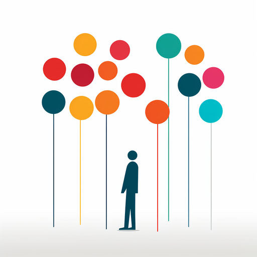 Simple art with burst of color on white background