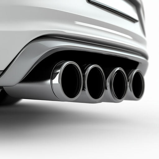 3D Car Exhaust Pipe on flat white background