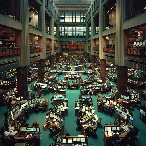 Bustling commodity trading floor design
