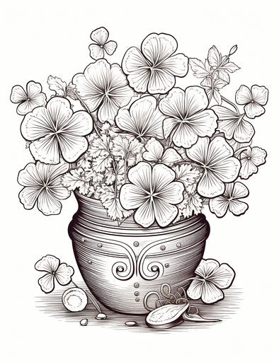 St. Patrick's Day coloring page with gold and coins