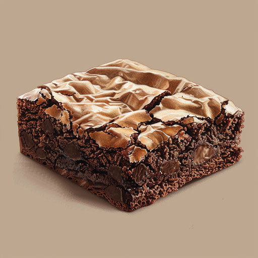 Realistic brownie clipart on flat beige background with rustic appeal