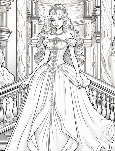 Coloring pages of the palace princess