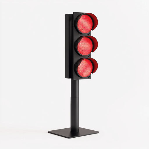 3D traffic light on flat white background