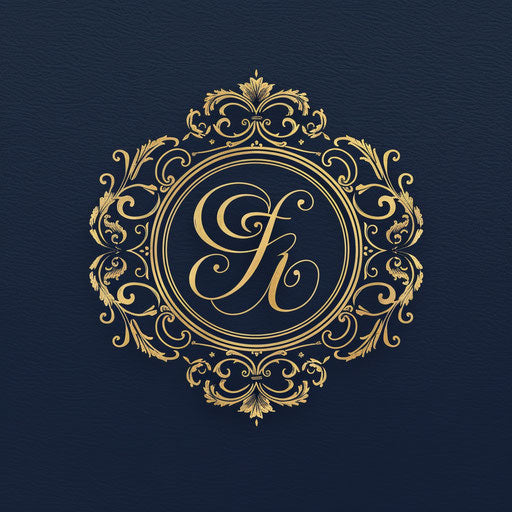 Classic restaurant logo with navy blue background and timeless style