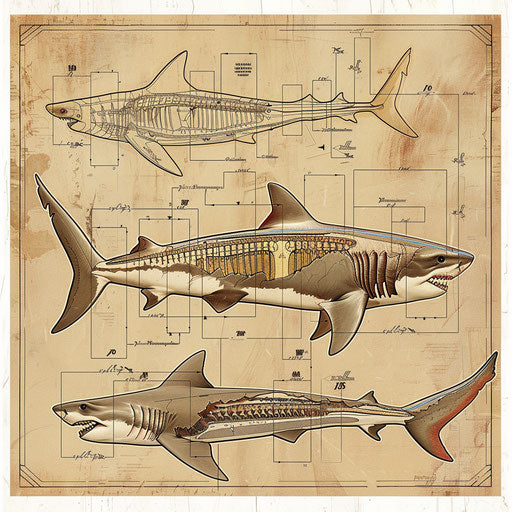 Educational illustration of shark anatomy