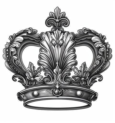 Detailed engraving of black and white crown vector
