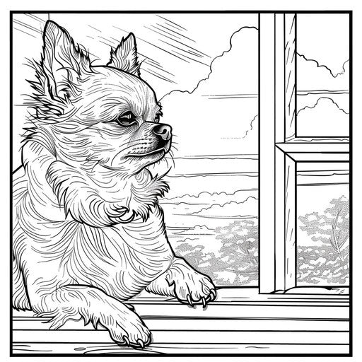 Chihuahua looking out window