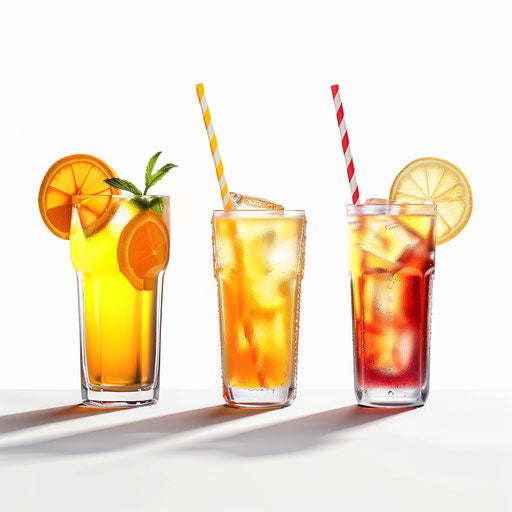 Photo realistic drinks clipart on flat white background