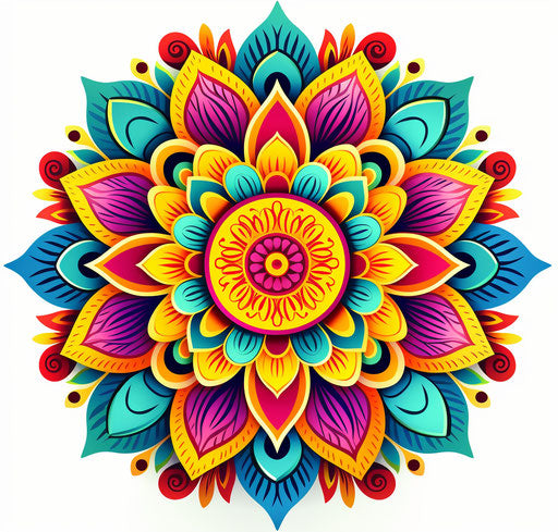 Colorful flower mandala designs