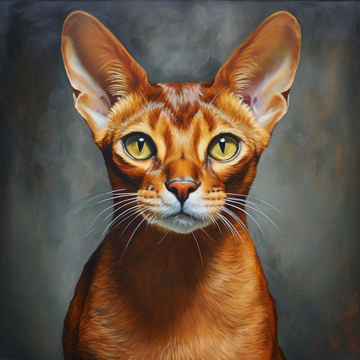 Abyssinian cat oil painting