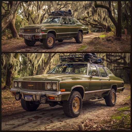 Exploring the savannah with a 1976 Malibu Classic safari