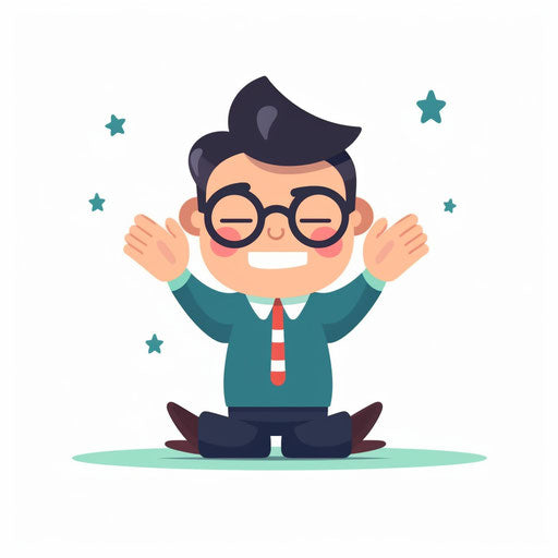 Minimalist clapping illustration on white background