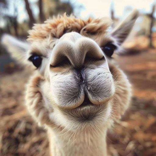 Subtle smile of an alpaca