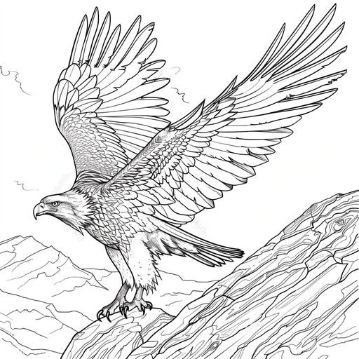 Realistic eagle in hunting pose, wings spread