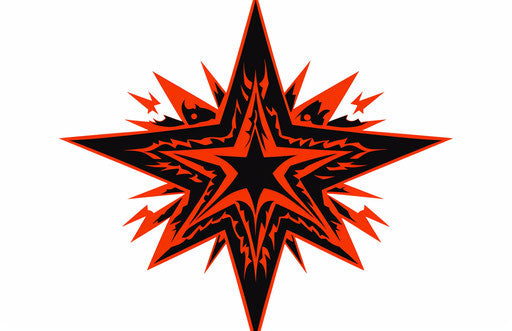 Black star on transparent background, sovietwave style
